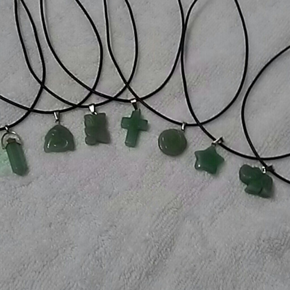 Green aventurine natural stone necklace